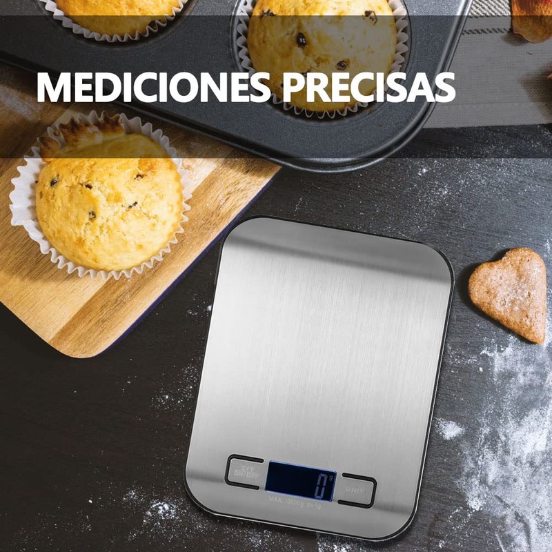 Báscula Digital de Cocina,Báscula de Cocina Digital de Acero Inoxidable,