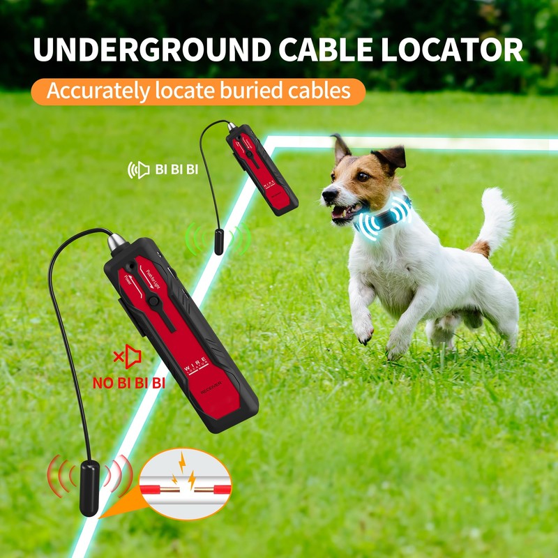 RAINLEOTI Underground Wire Locator,Rechargeable Underground Cable Locator Buried Wire Locator