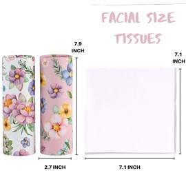 Winoo Design Car Tissues Holder with Facial Tissues - 4 PK - Travel Tissue Tubes Box Container Perfect Fit for Car Cup Holder Car Tissues Cylinder (Pink)