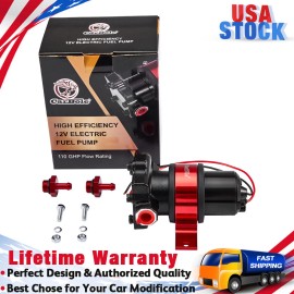 CarBole 110GPH, 12V DC, 13-14 PSI Electric Fuel Transfer Pump w/Mounting Bracket