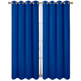 Diraysid Royal Blue Grommet Blackout Curtains for Bedroom Thermal Insulated Room Darkening Curtains Drapes, 66 x 84 inch, 2 Panels