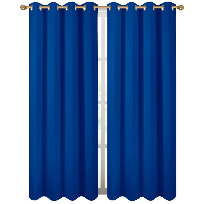 Diraysid Royal Blue Grommet Blackout Curtains for Bedroom Thermal Insulated