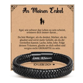 YIBONIKA Gifts for Men, Gift for Him, Leather Bracelet for My Husband, Husband, Boyfriend, Son, Brother, Dad, Nephew, Grandpa, Grandson, Valentine's Day, Anniversary, Birthday, Christmas, Father's