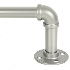 Industrial Curtain Rods for Window 32 to 88, 1 Inch Wrap Around Blackout Drapery Rods Adjustable Heavy Duty Curtain Pole Wall or Ceiling Mounted Patio Bedroom Living Room Divider 32" - 88"Nickle