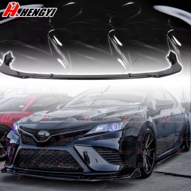 Dtouch For 18-2020 Toyota Camry SE XSE JDM Style Gloss Black Front Bumper Lip Splitter