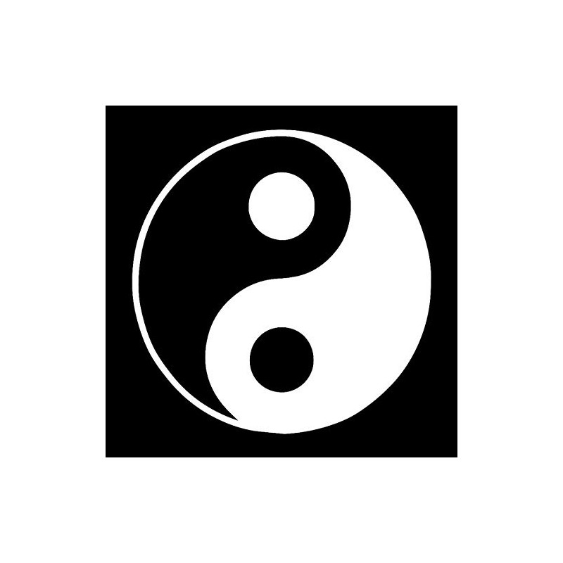 EvolveFISH Yin Yang Symbol Weatherproof Vinyl Decal - [White][5"]
