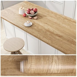 VEELIKE Rustic Oak Wood Contact Paper Peel and Stick Countertops Waterproof Wood Wallpaper for Desk Cabinets 15.7''x118'' Self Adhesive Countertop Contact Paper Woodgrain Vinyl Wraps for Furniture