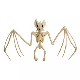 Seasons USA Inc. Giant Bat Skeleton Plastic Hanging Decoration, 12 in x 6 Prop Haunted House