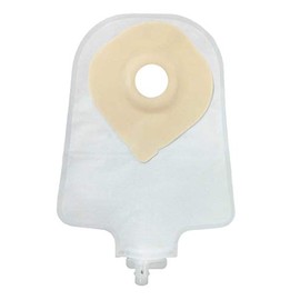 Securi-T USA 9" 1-Piece Urinary Pouch Convex Pre-Cut 3/4" Transparent Flip-Flow Valve (includes 10 caps 1 Night Adapter) - 10 Each / Box