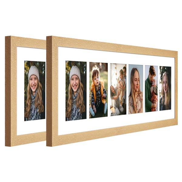 KSROECUD 8x26 Collage frame with 6 Openings 4X6 Pictures, Multiple