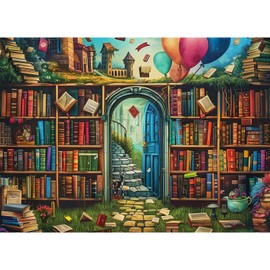 Puzzle 1000 Pieces for Adults and Children Magic Bookshelf Puzzles Gift