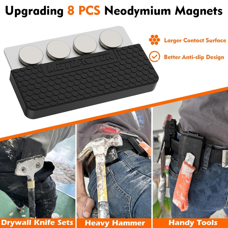 MUTUACTOR 1 PCS Magnetic Tool Belt Clip,Anti-Slip Heavy-Duty Magnetic Mount