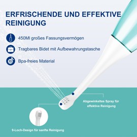 Po dusche mit Kühlpads & Wärmekissen – Portable Bidet mit Wiederverwendbar Cooling Pad, Intimdusche Wochenbett für Damen für Hygiene & Schmerzlinderung Tägliche Reinigung Wochenbett Set