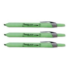 Sharpie Accent Retractable Highlighter Chisel Tip Green - Box of 12