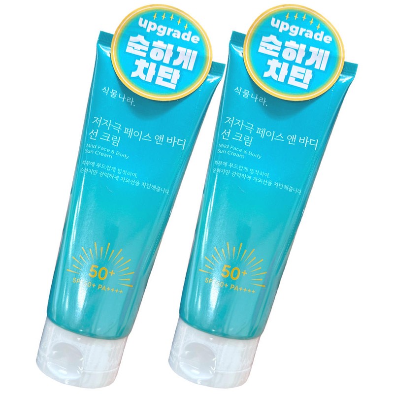 Plant Nation 식물나라 저자극 페이스앤 바디 선크림150ml x2개 무기자차 멀티