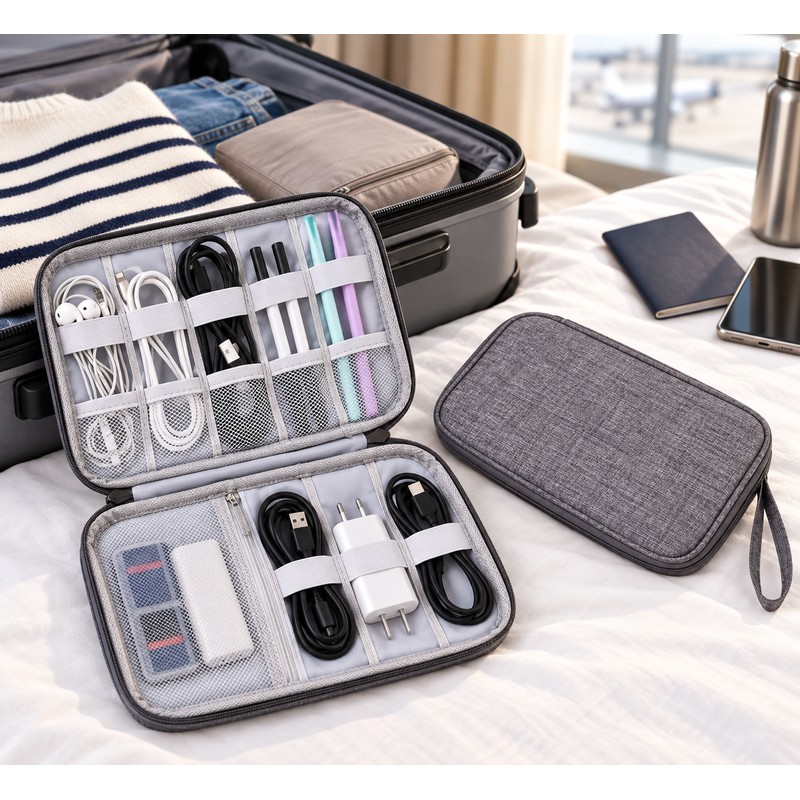 Electronics Organizer Bag Waterproof Carrying Pouch Travel Bag Universal Cable