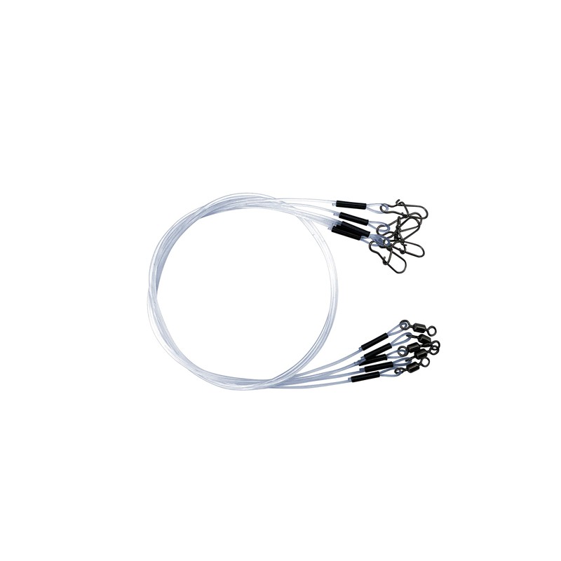 PetrisCatch Set of 5 Fluorocarbon Leaders with Carabiner for Pike,