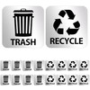 Bueake Pack of 16 Recycle Sticker for Trash Bins self