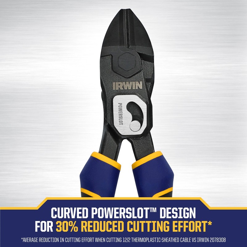 IRWIN VISE-GRIP Pliers, PowerSlot High Leverage Diagonal, 8 Inch (IWHT84001)