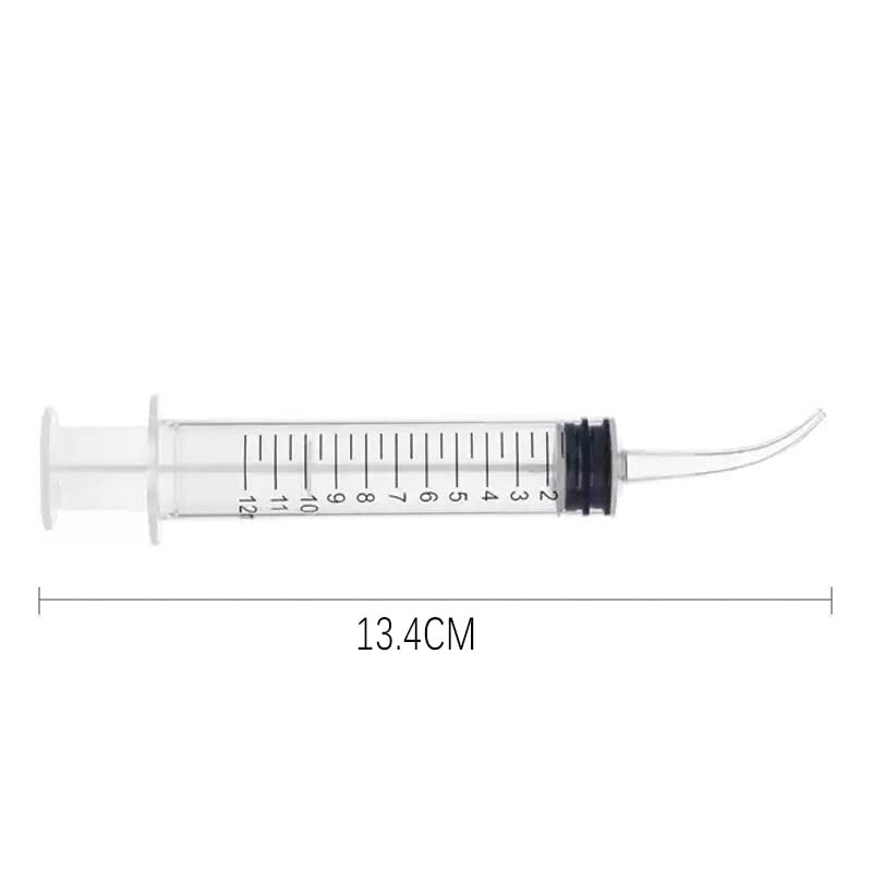 AIMALL 4-Pack 12ml Dental Utility Syringe Curved Tip for Dental
