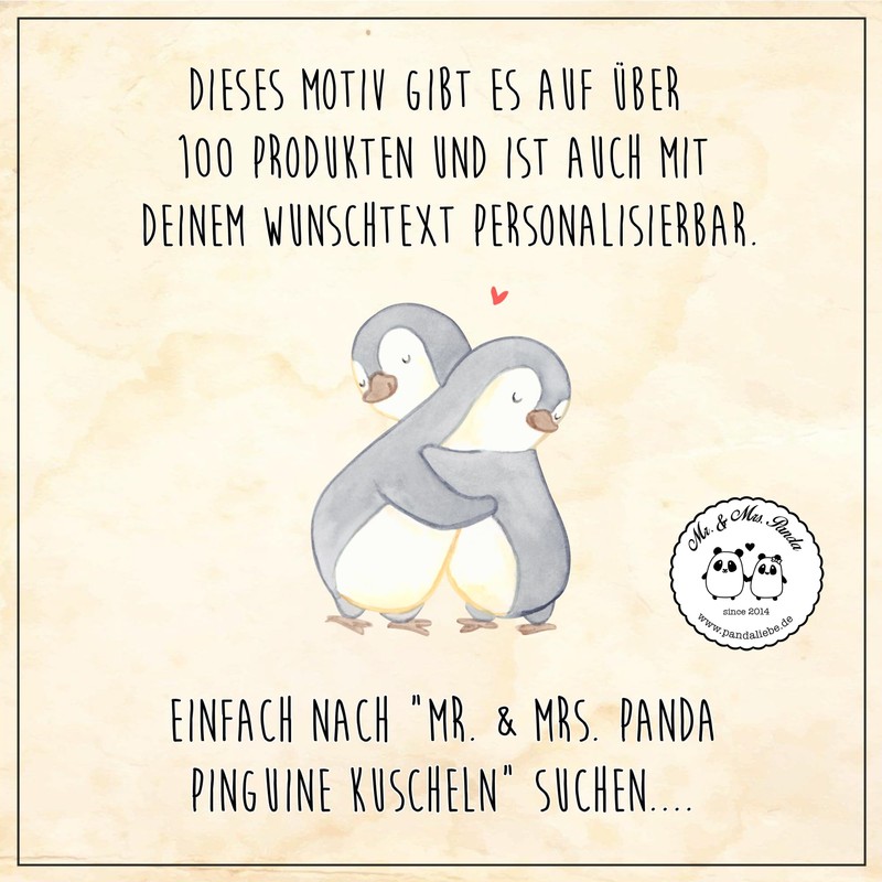 Mr. & Mrs. Panda Personalisierte Foto Tasse Pinguine Kuscheln -