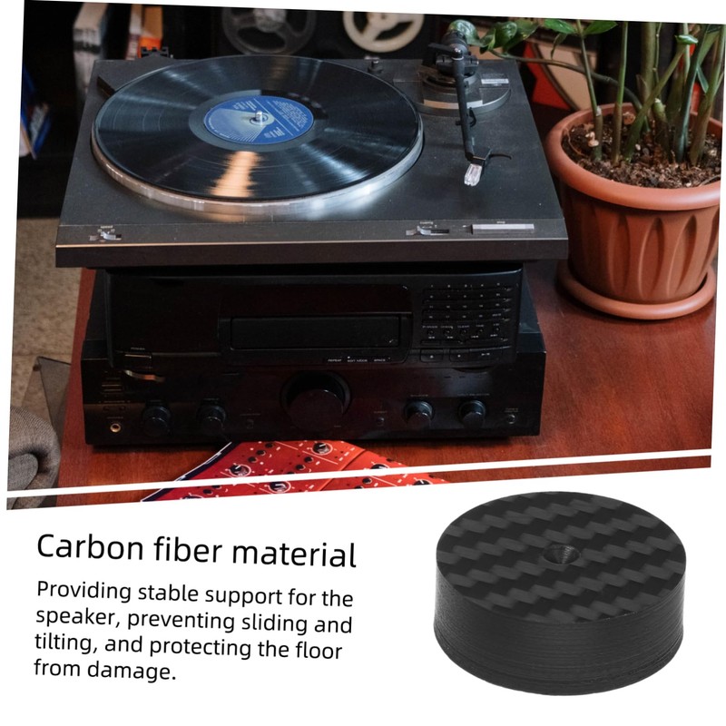 TEHAUX Carbon Fiber Speaker Isolation Pads Durable Spike Floor Protector