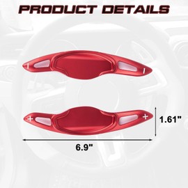 x xotic tech Sporty Red Paddle Shifter Extensions Cover Trim Interior Accessories Compatible with Honda Civic 11th Gen 2022 2023 2024 2025, Accord CR-V Pilot or Acura Integra 2023 2024 2025