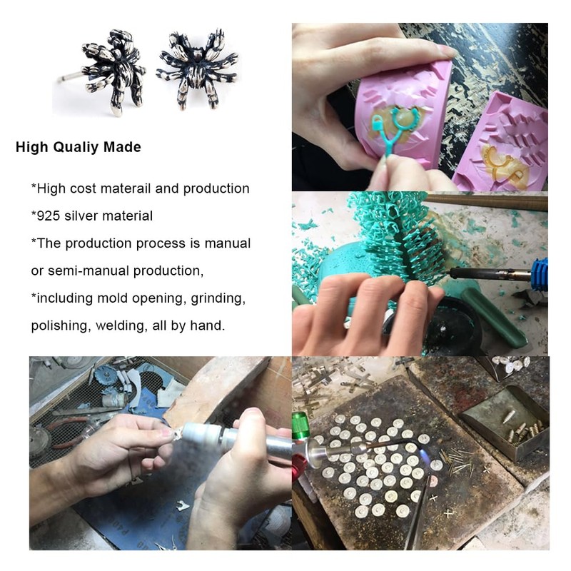 Spider Ear Stud Sterling Silver Hypoallergenic Stud Earrings