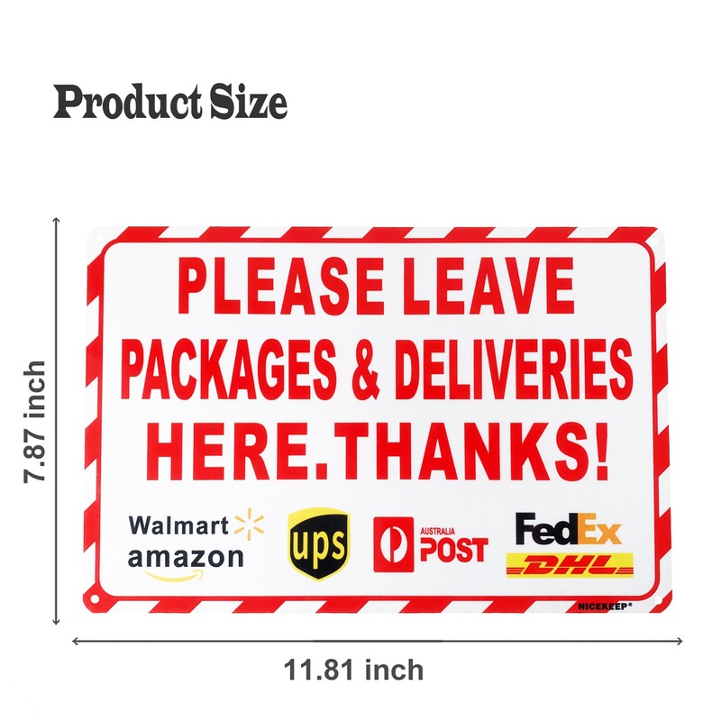 Nicekeep Package Delivery Sign for Outdoor Use - Please Leave
