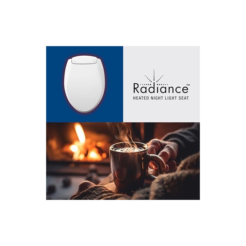Bemis Radiance Heated Night Light Toilet Seat, Slow Close Adjustable