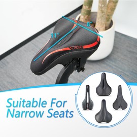 YLG - Funda de asiento de bicicleta, espuma viscoelástica y gel para hombre y mujer, cómoda funda de asiento de bicicleta para pelotón, fijo, crucero, interior y exterior con funda impermeable
