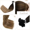 LaaVoo U-Tip Hair Extensions, Real Hair, Keratin, 1 g/Piece, Bonded,