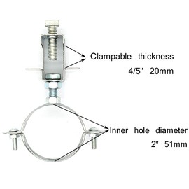 Conduit Hanger with Beam Clamp & Pipe Support Bracket (8 Pcs) - 2" (51mm) Cable Clamps for I-beam Installation