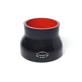 LTI Universal 76mm to 95mm 4-Ply Reinforced High Performance 3" to 3.75" ID Straight Reducer Silicone Hose Coupler (3"-3.75" Black)