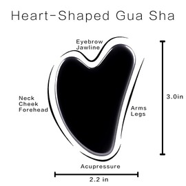Contrybox Gua Sha Facial Tools, Obsidian Guasha Tool for Face & Eye Gua Sha Stone for Puffiness Reducing & Jawline Sculpting Face Stone Gua Sha Tools for Skin Care Woman GuaSha Stone Tool, Black