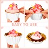 Gandeer 300 Pack White Gold Cupcake Liners Bulk Disposable Foil