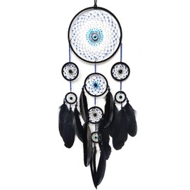 SOYUZU Black Dream Catcher, Large Dream Catcher Wall Decor, Dream Catcher for Bedroom Adult, Handmade Dream Catcher for Home Ornaments Feather Crafts
