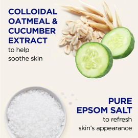Dr Teal's Foaming Bath with Pure Epsom Salt, Sensitive Skin with Colloidal Oatmeal & Cucumber, 34 fl oz (Pack of 4)