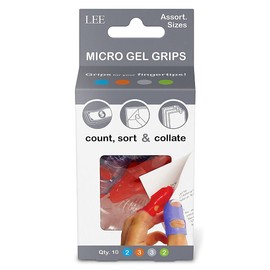 LEE 61410 Tippi Micro-Gel Fingertip Grips, Assorted Sizes, 10/Pack