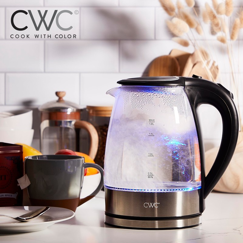 COOK WITH COLOR Electric Tea Kettle, 1.8L Cordless Hot Water