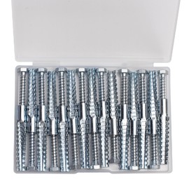 ZUYUEE 30PCS 3/8×2-3/8 in Screws and Wall Plugs Set,Concrete Anchors Wall Plugs for Brick