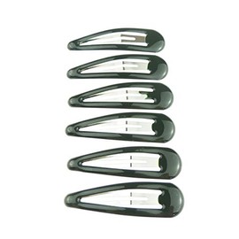 Girls Set of 6 Colourful Basic Hair Snap Clips School Uniform Barrettes Bendies Sleepies Army Green