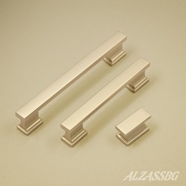 Alzassbg 15 Pack Matt Gold Cabinet Pulls, 5 Inch(128mm) Hole Centers Cabinet Handles Kitchen Hardware for Cabinets and Drawers AL3061MGP
