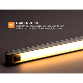 BLACK+DECKER LED Under Cabinet Lighting Kit, 3-Bars, 9 Inches Each, DIY Tool-Free Installation, Warm White, 2700K, 1080 Lumens, 15 Watts, Home Accent (LEDUC9-3WK)