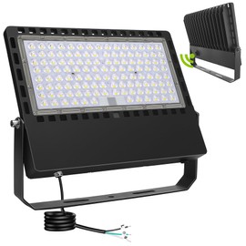 STASUN 300W 45000LM Dusk to Dawn LED Flood Light Outdoor Photocell - Flying Series Ultra, 5000K Daylight White, IP66 Waterproof Stadium Lights for Yard, Stadium, Courts, Commercial, Parking Lot