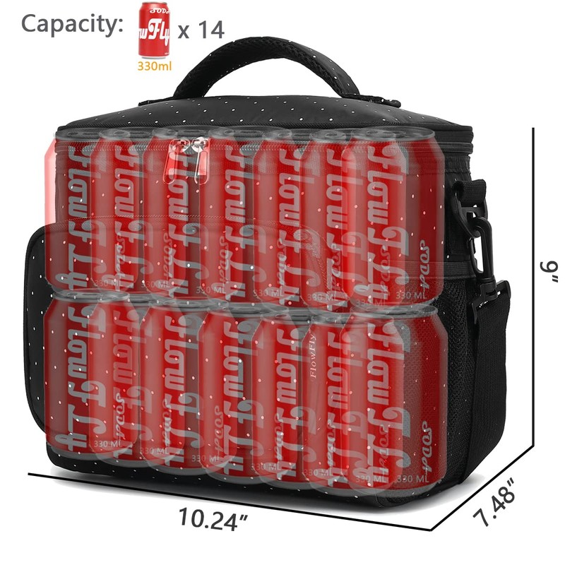 FlowFly Insulated Reusable Lunch Bag Adult Large Lunch Box for