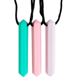 Tilcare Chew Chew Colgante - Lo mejor para niños o adultos a los que les gusta morder o tienen autismo - Colgante de silicona para masticar - Colgante masticable para niños y niñas - Collares masticables