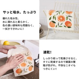 Recyco Cellulose Cloth Cross 5-Piece Set Kitchen Cloth 6.7×7.5 inches Natural Fiber Table Wipe Deodorant Sponge Wipe Fruit Highly Absorbent Quick-Drying Durable Placemat Kitchen Towel Antibacterial