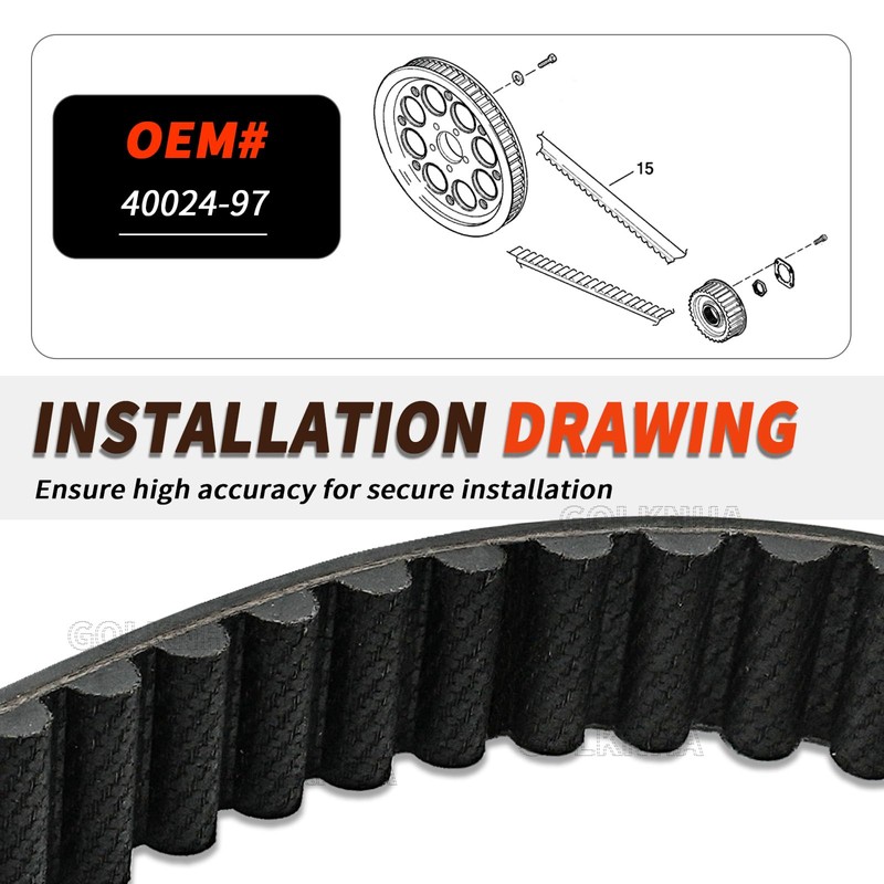 GOLKNHA 40024-97 Drive Belt,139T 1.5 inch Width for Harley-Davidson Touring