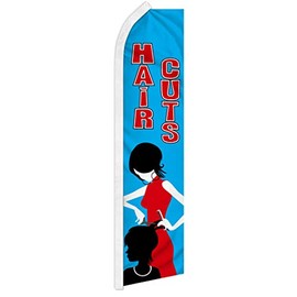 Haircuts Swooper Advertising Flag - Perfect for Salons, Barber Shops, Beauty Salons